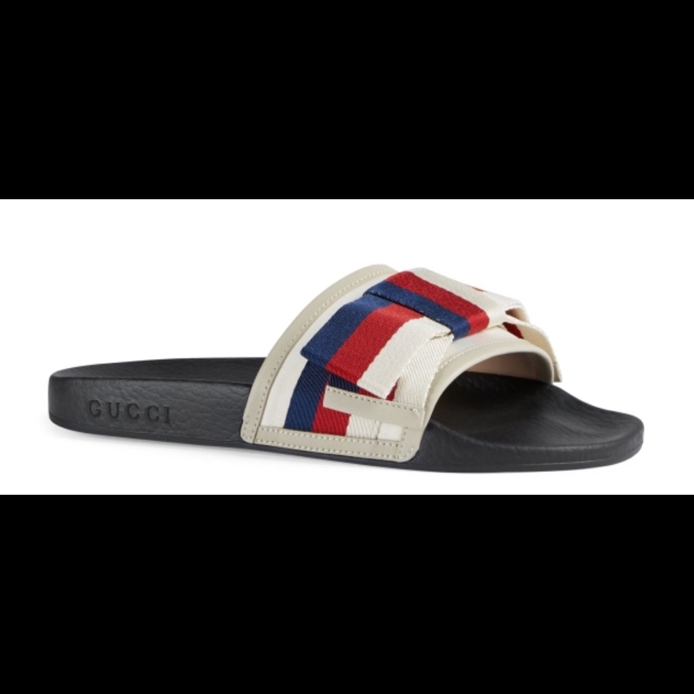 Gucci Pursuit Bow Slide Sandals